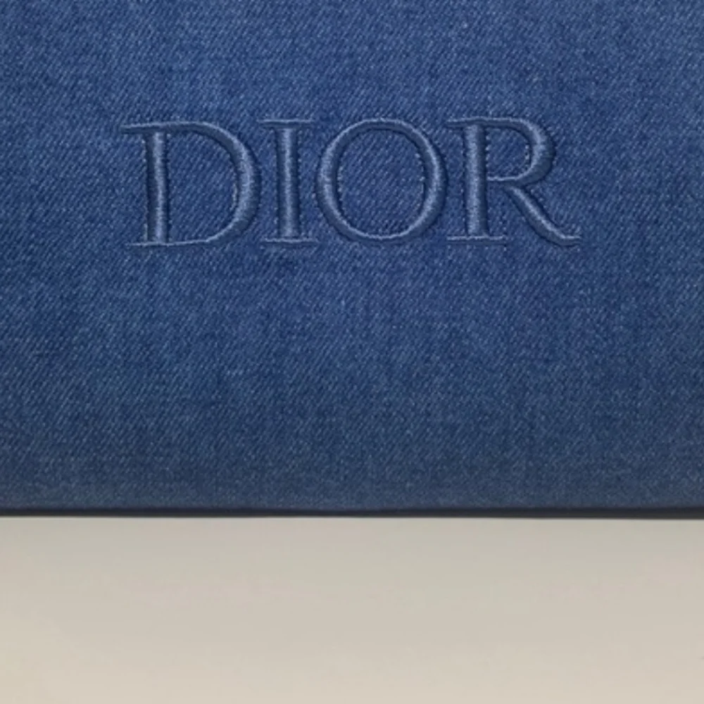 New Dior Blue Denim Cosmetic Bag with Soft Pink Lip Gloss & Black Mascara - Picture 3 of 15